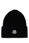 Moncler HAT Virgin Wool Ribbed Beanie — Black