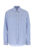 Philosophy Di Lorenzo Serafini Striped Nylon-Cotton Shirt — Blue
