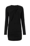 Versace Draped Viscose Jersey Dress — Black