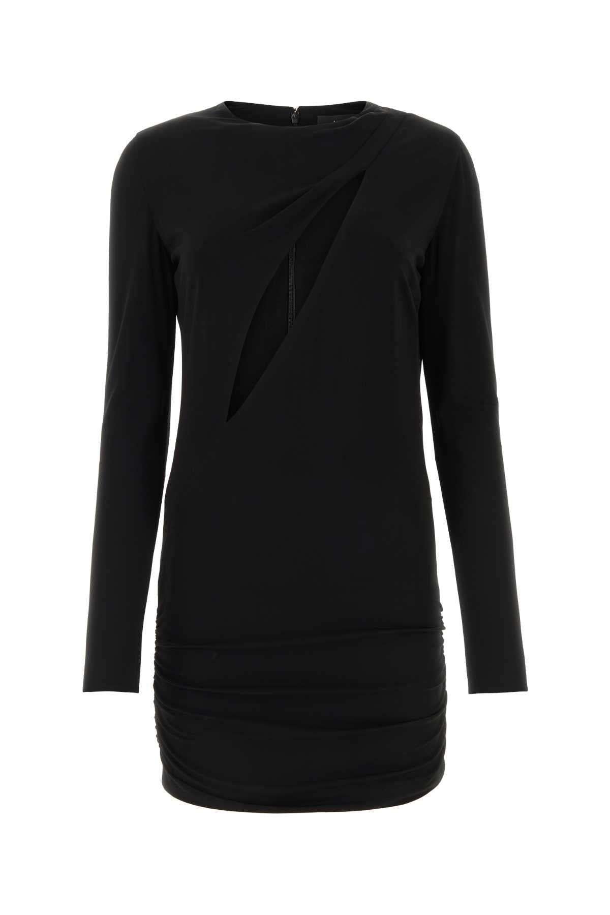 Versace Draped Viscose Jersey Dress — Black