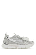 Off-White Mixed-Material Low-Top Sneaker — White