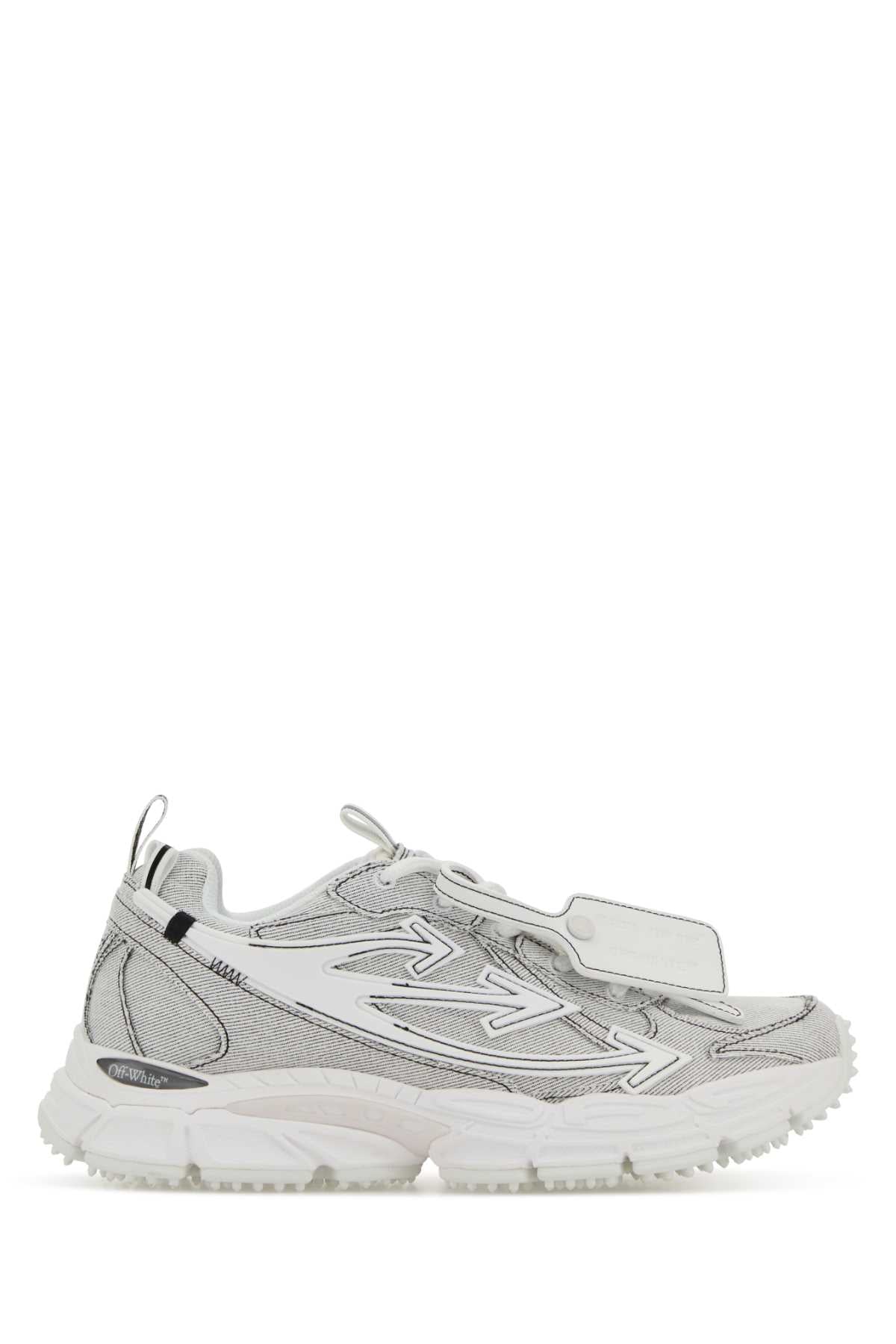 Off-White Mixed-Material Low-Top Sneaker — White