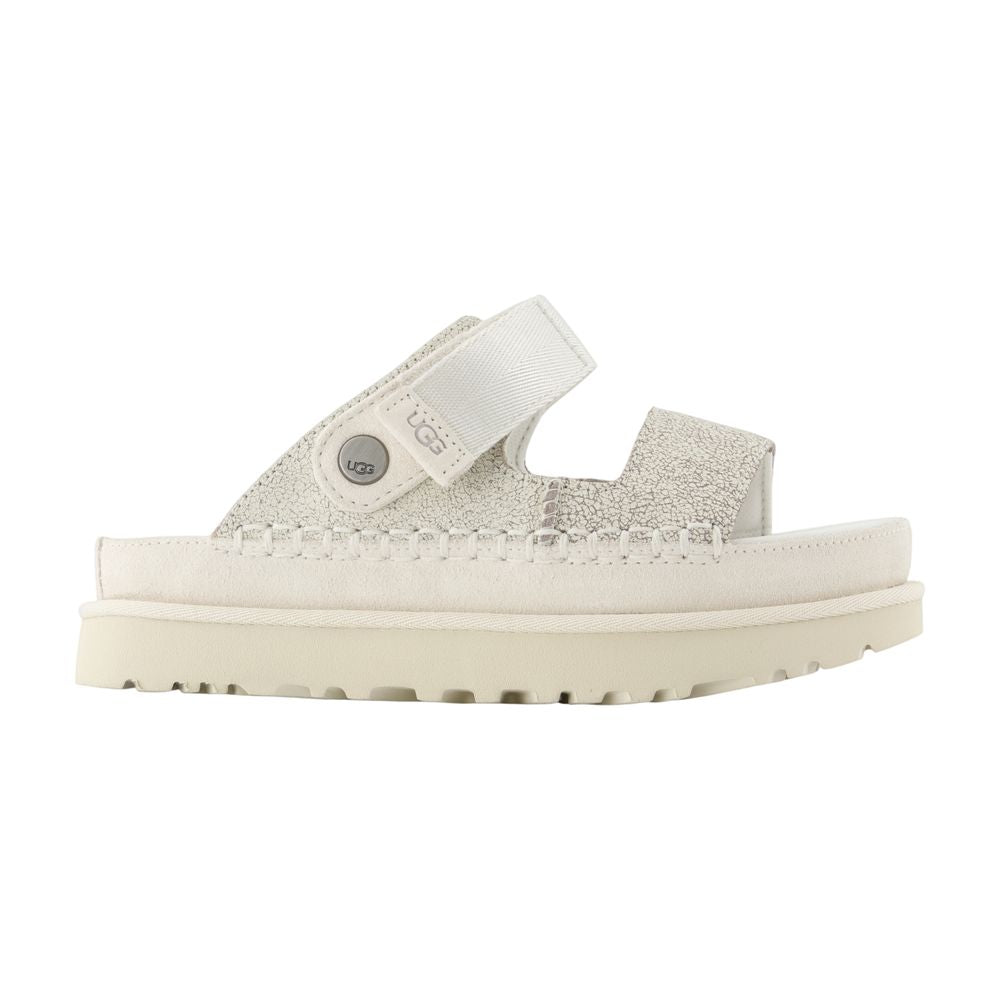 UGG Goldenstar Crackle Glide Sandal — White