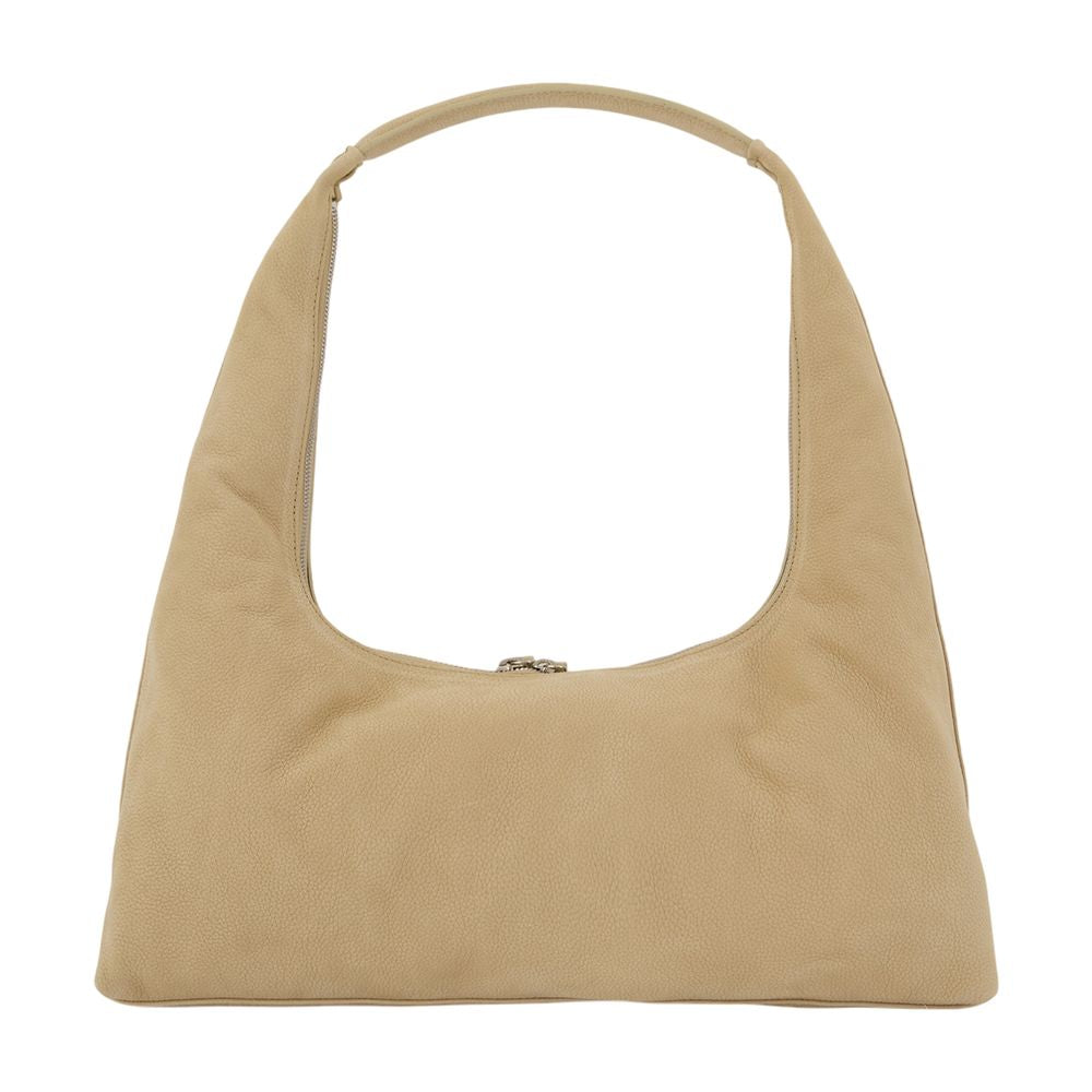 Margesherwood Calfskin Leather Shoulder Bag — Beige