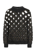 Brunello Cucinelli Polka-Dot Mohair Blend Sweater — Gray