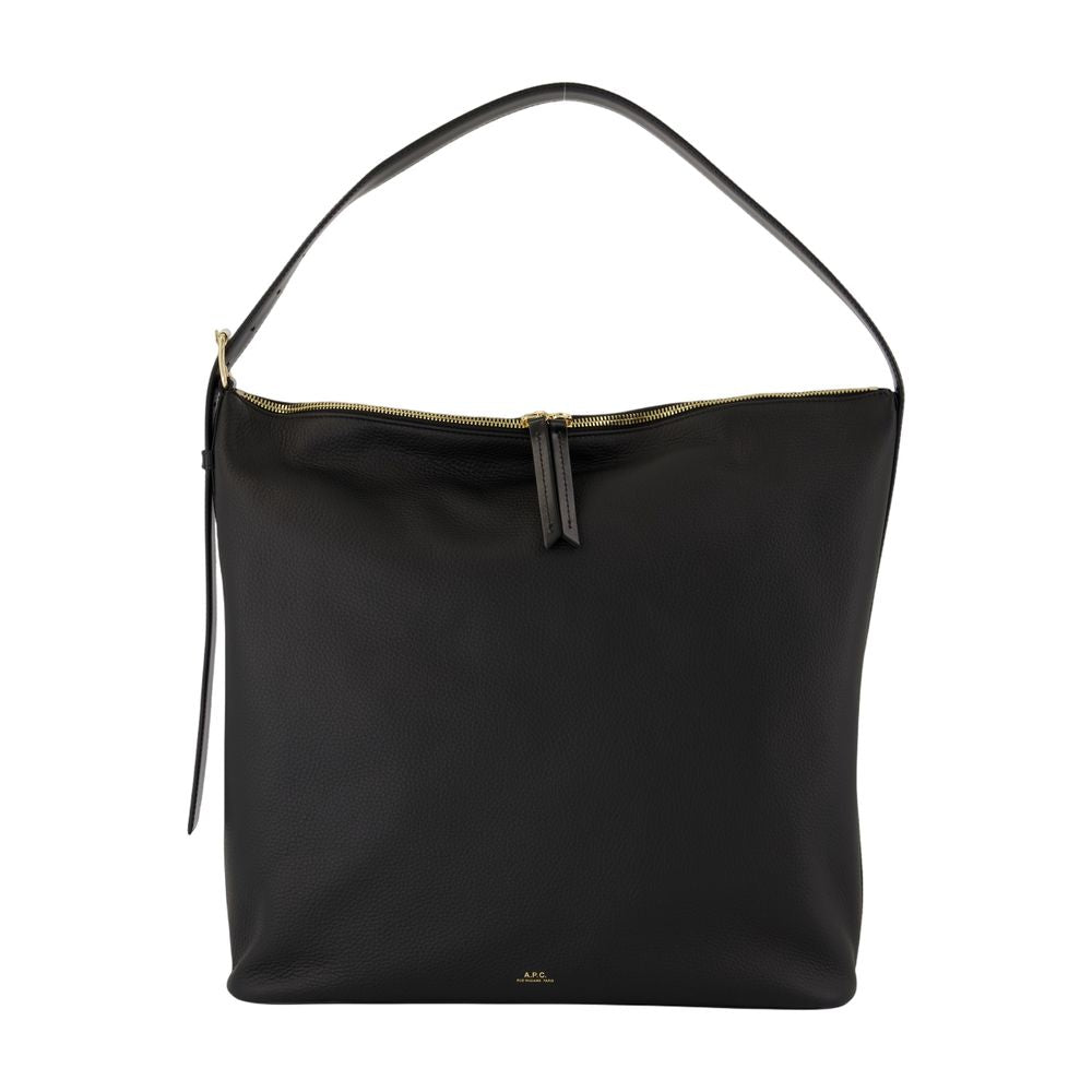 A.P.C. Vera Maxi Shoulder Bag — Black