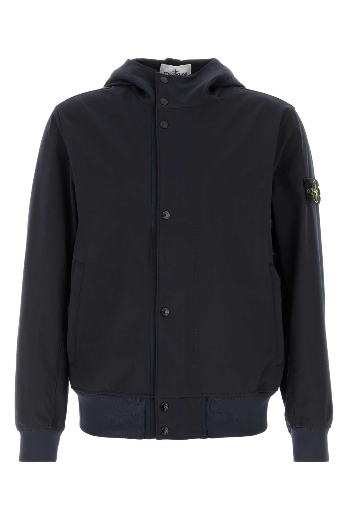 Stone Island Short Parka Jacket — Navy