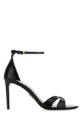 Prada Saffiano Leather Heel Sandal — Black
