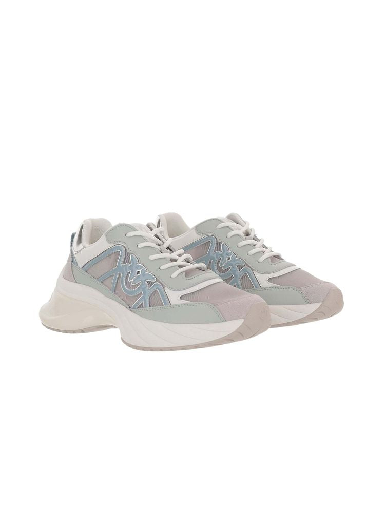 Pinko Calf Leather & Suede Sneakers — White