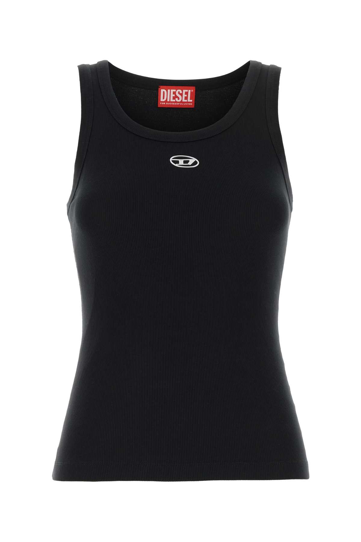 Diesel Stretch Cotton Tank Top — Black