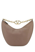 Valentino Garavani Leather Chain-Strap Shoulder Bag — Beige
