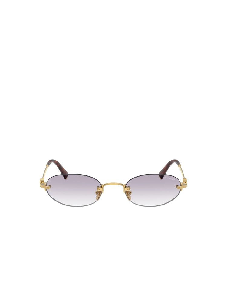 Miu Miu A54S Metal Oval with Gradient Lenses Sunglasses — Purple