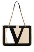 Valentino Garavani Logo Cutout Leather Shoulder Bag — Multicolor