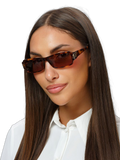 Blumarine SBM906 Glossy Havana Acetate Sunglasses — Brown