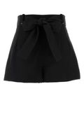 Moncler Tie-Waist Chino Shorts — Black
