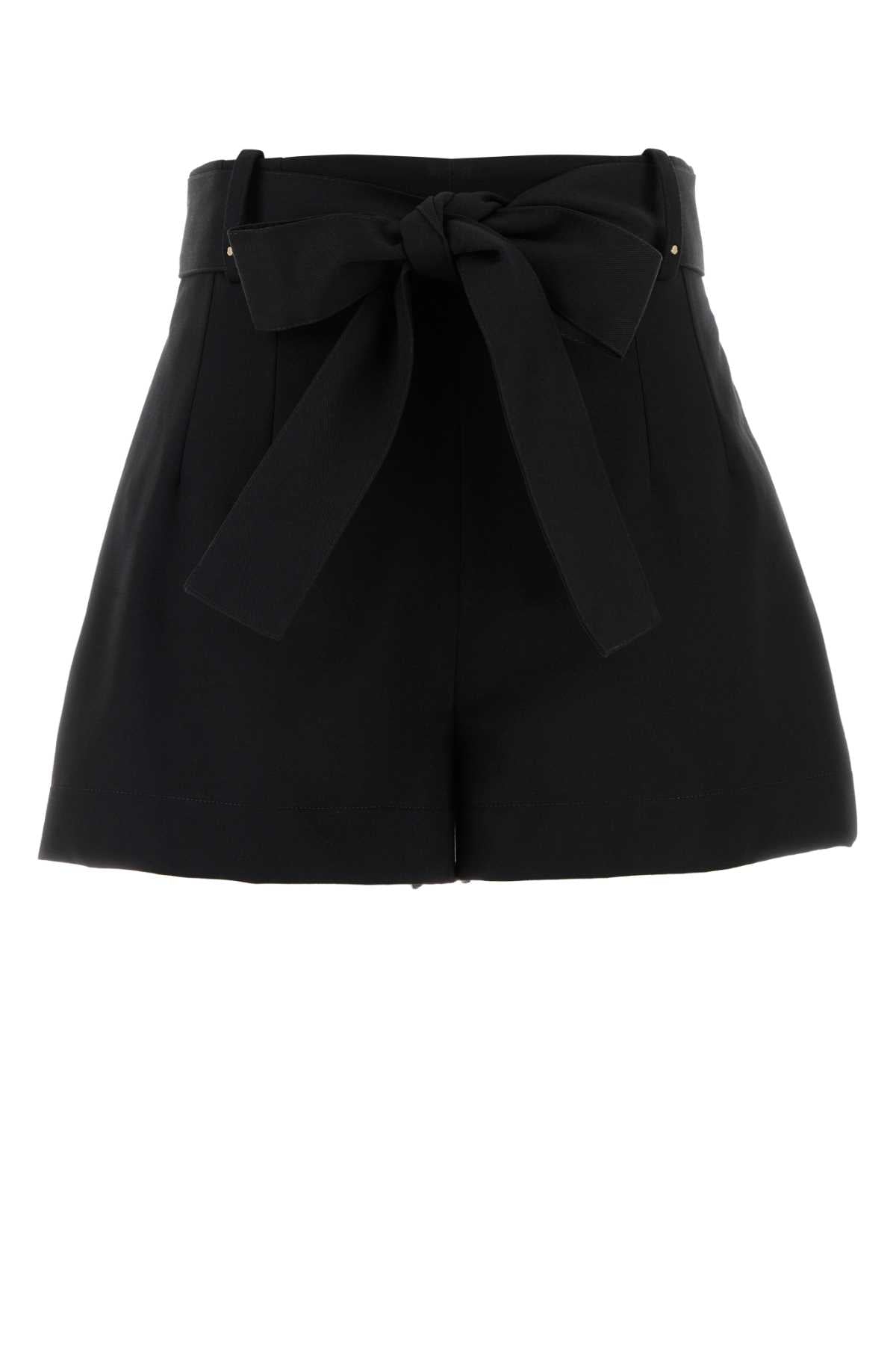 Moncler Tie-Waist Chino Shorts — Black