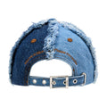 Ganni B3020078-999 Distressed Denim Baseball Cap — Blue