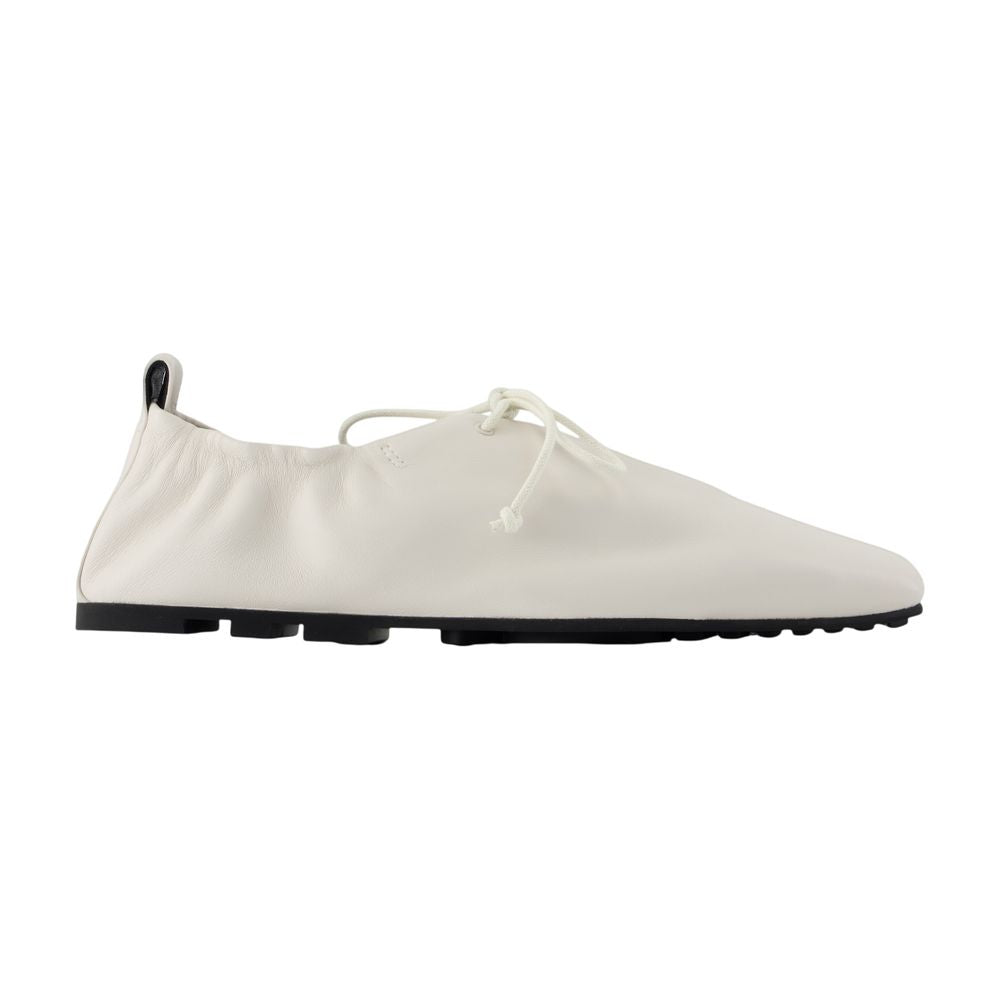 SamsøE SamsøE Lambskin Leather Ballerina Flat — White