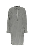 Tom Ford Striped Silk Shirt Dress — Black