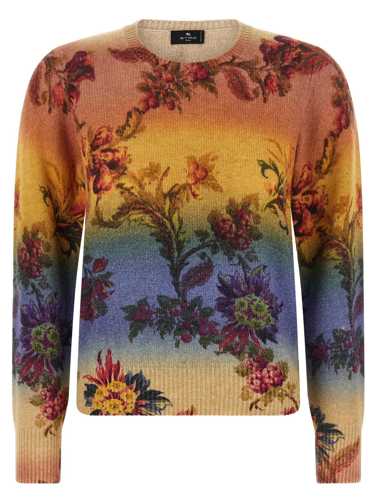 Etro Floral Jacquard Wool Sweater — Multicolor