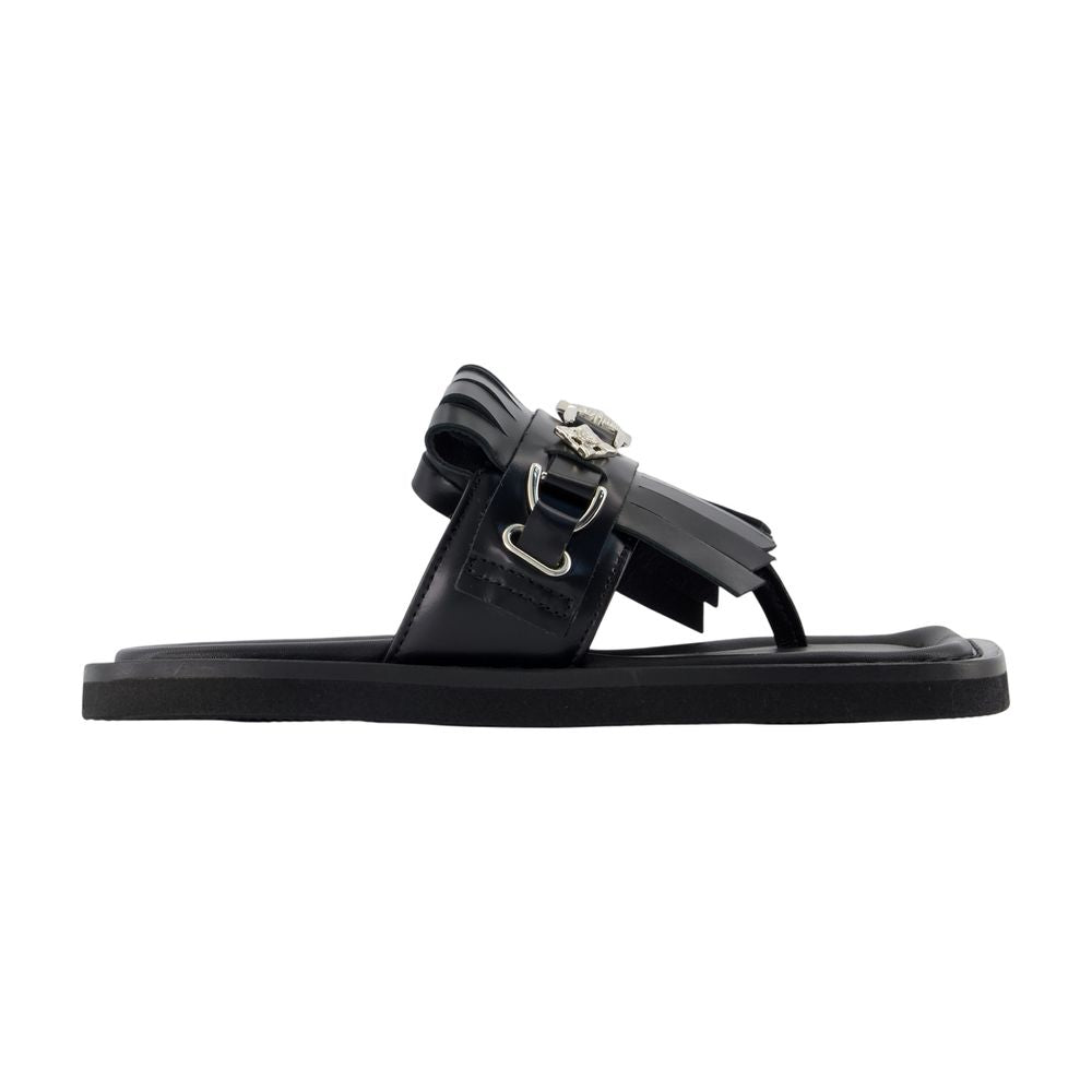 Toga Pulla Buckle-Strap Calfskin Sandal — Black