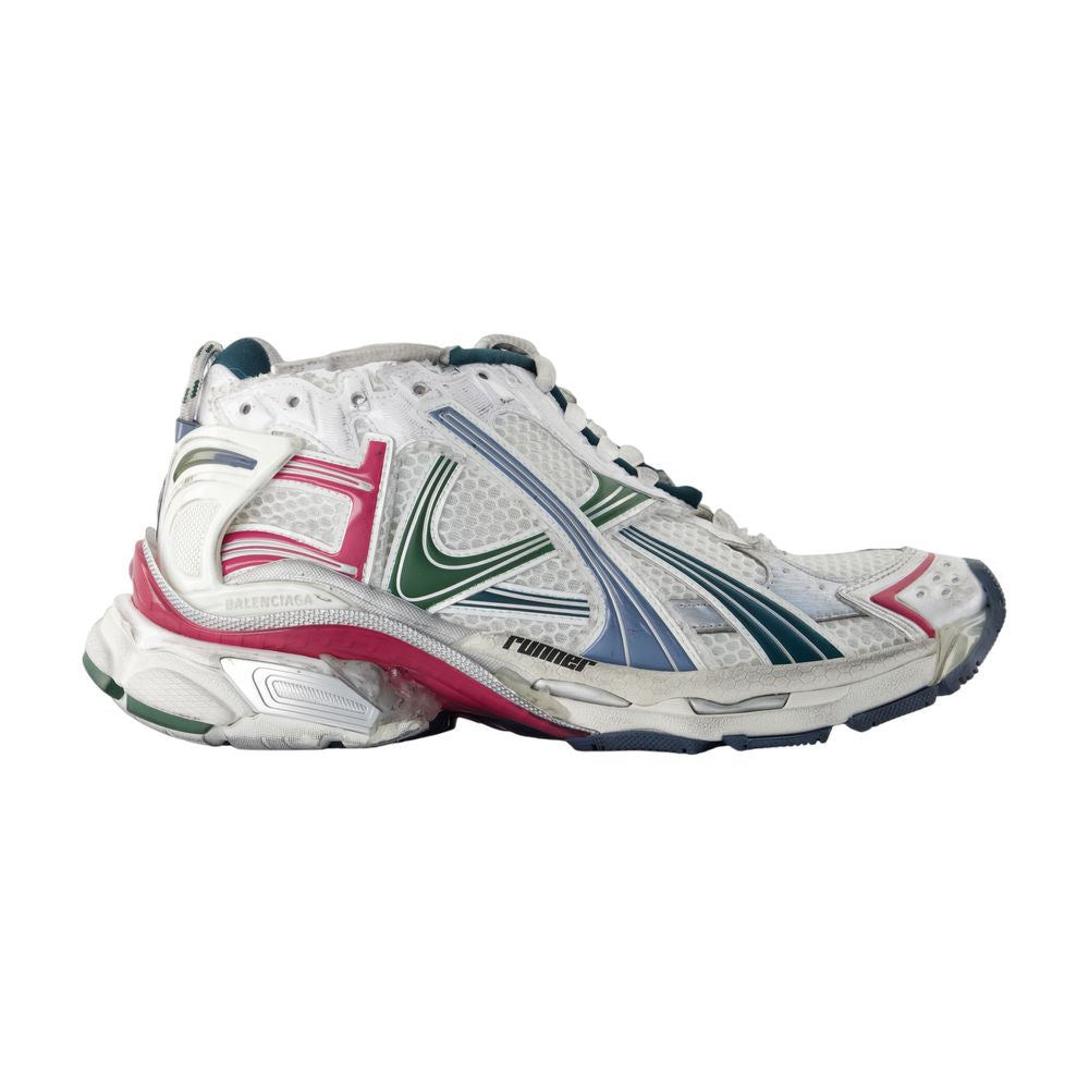 Balenciaga Mesh & Synthetic Runner Sneaker — White