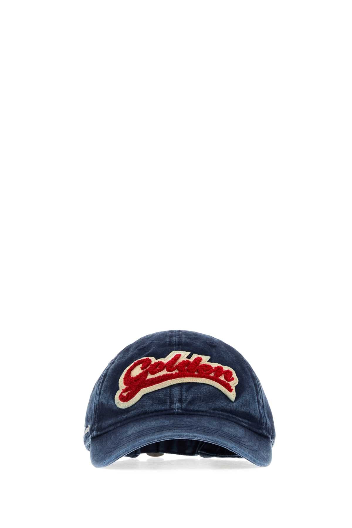 Golden Goose Deluxe Brand Washed Denim Baseball Cap — Navy