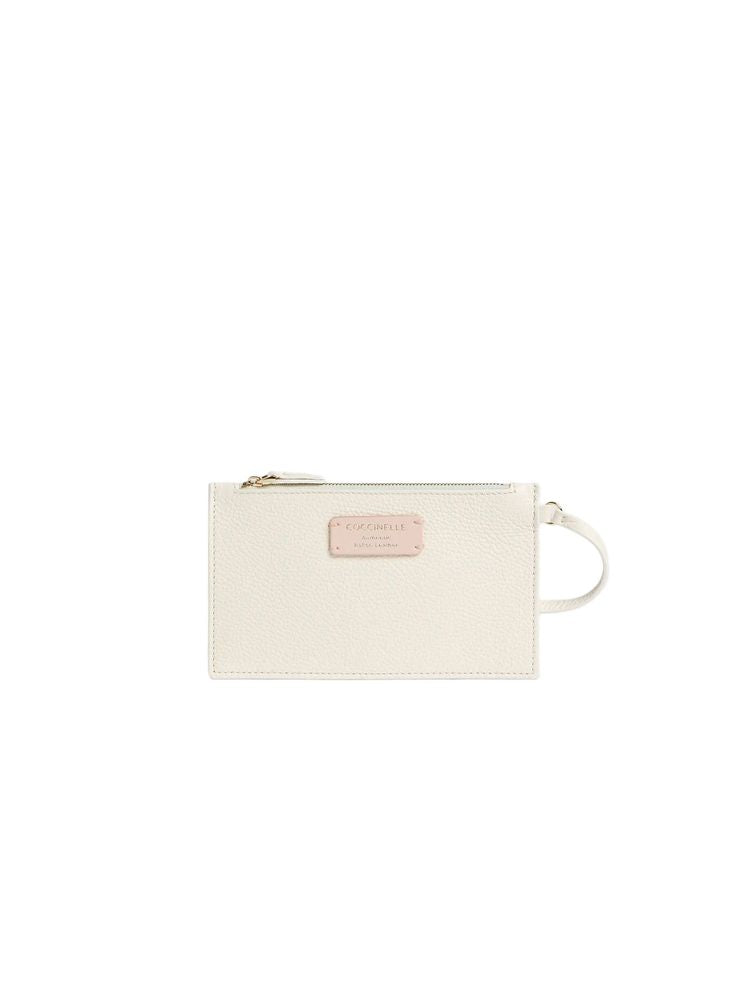 Coccinelle Grained Leather Card Case — White