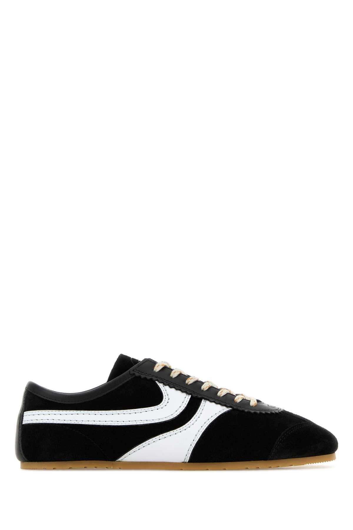 Dries Van Noten Suede Colorblock Sneaker — Black