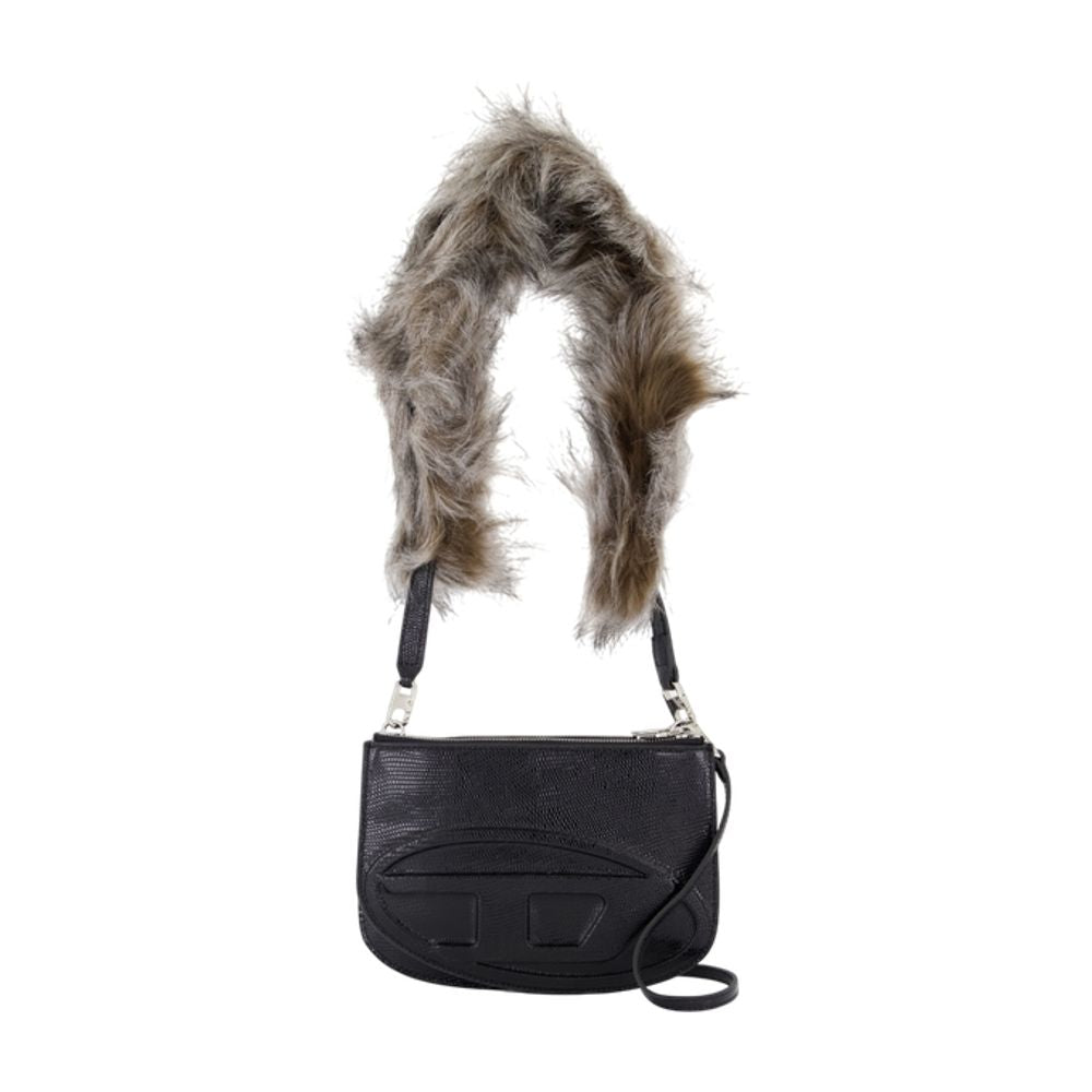 Diesel Calfskin Leather Crossbody Bag — Black