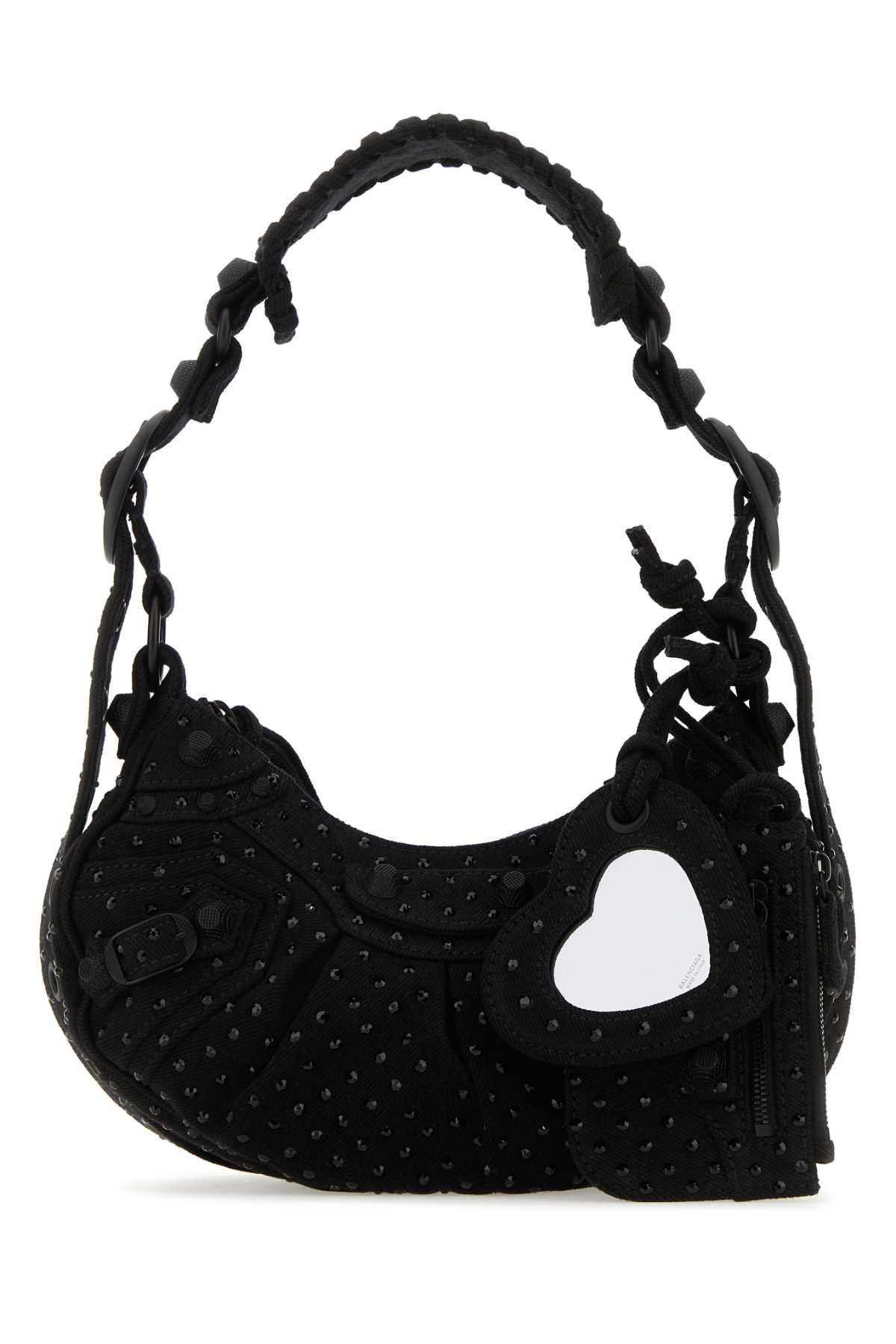Balenciaga Quilted Studded Shoulder Bag — Black