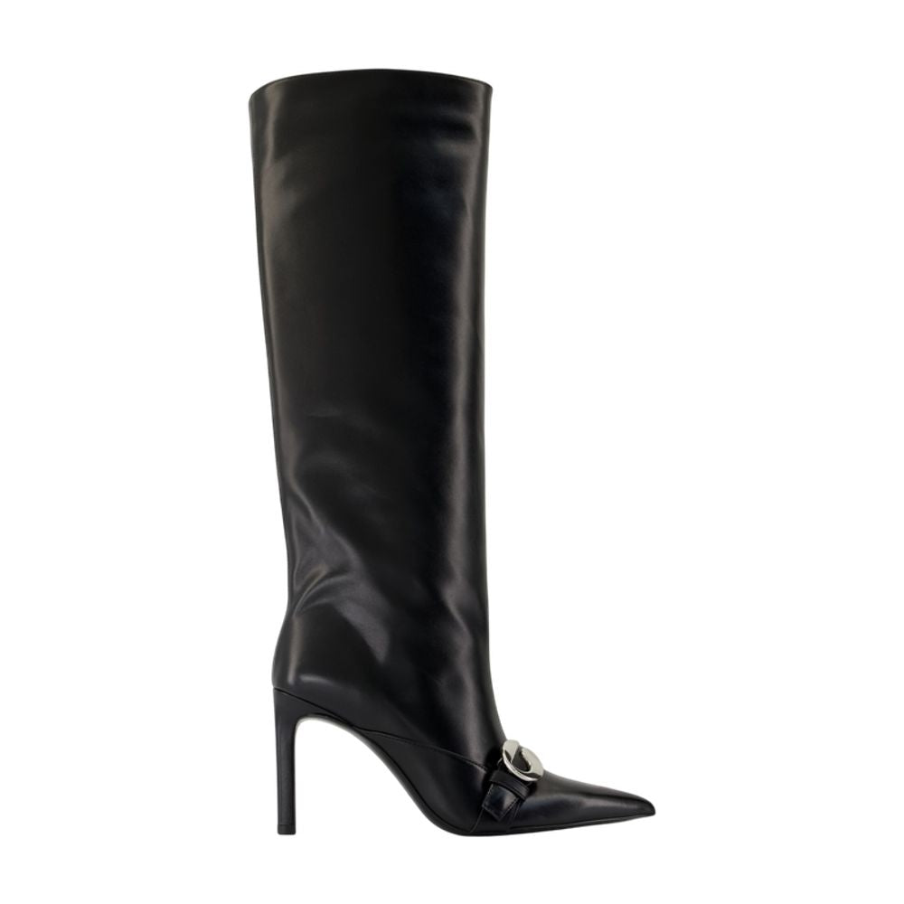 Coperni Pointed-Toe Leather Boot — Black