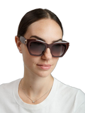 Furla SFU979 Glossy Acetate Cat-eye Sunglasses — Brown