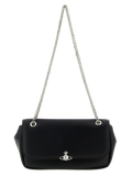 Vivienne Westwood Silver Orb-Adorned Polyester Crossbody Bag — Black