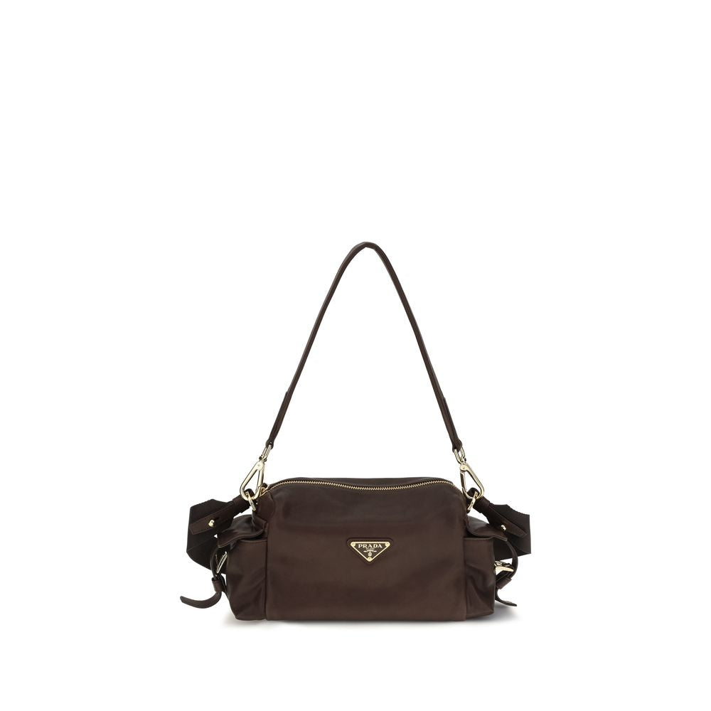 Prada Nappa Leather Shoulder Bag — Brown