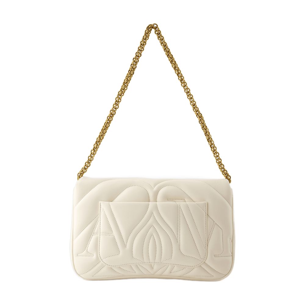 Alexander McQueen Seal Crossbody Bag — Beige