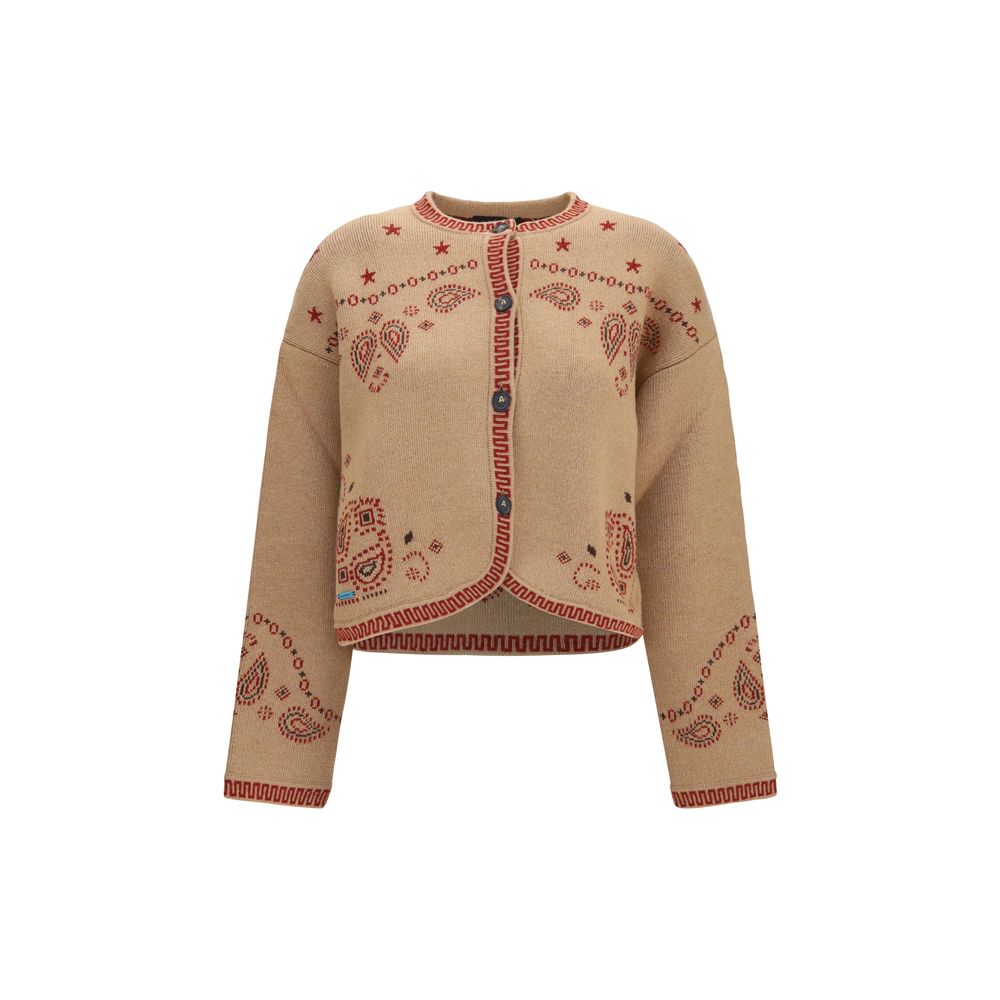 Alanui Bandana Cardigan — Brown