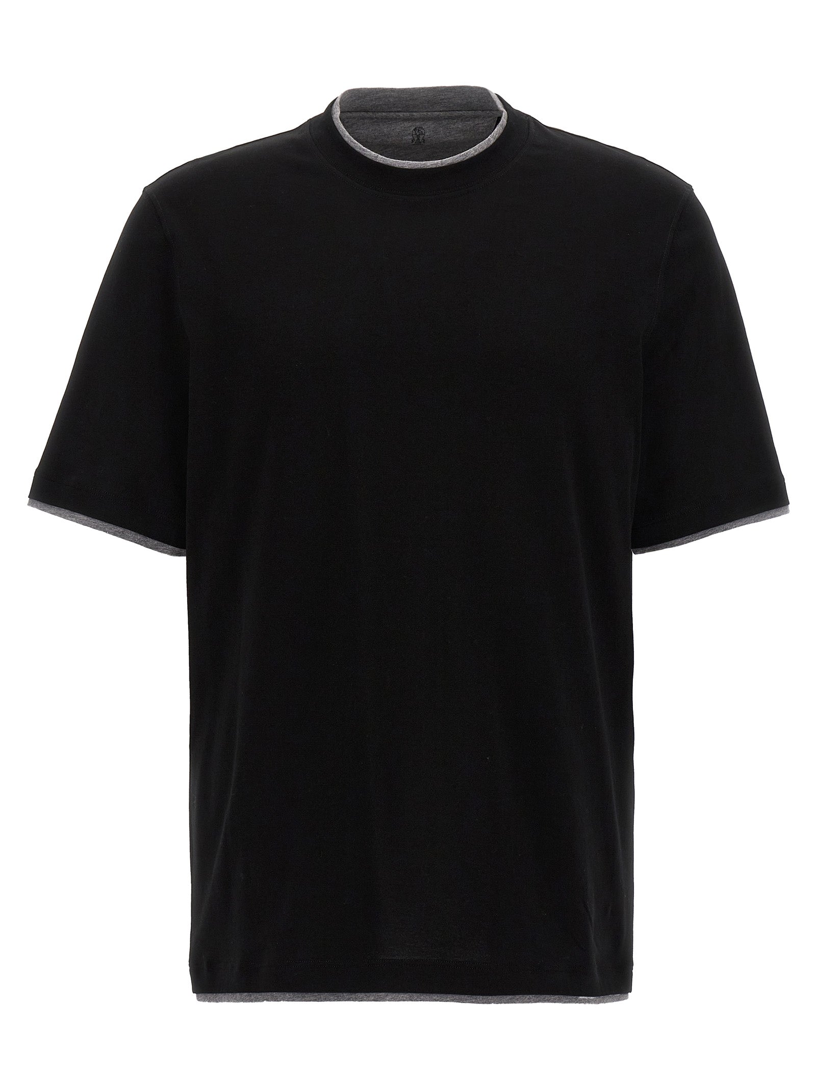 Brunello Cucinelli Cotton Crew Neck T-Shirt — Black