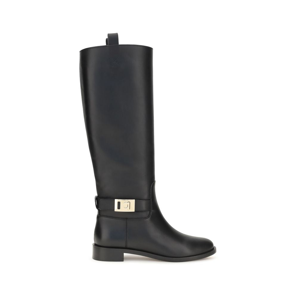 Ferragamo Hug Boot — Black