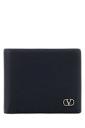 Valentino Garavani Textured Calfskin Wallet — Navy