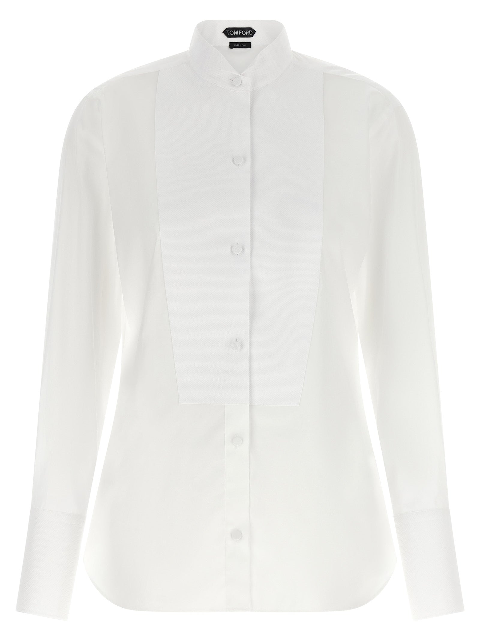 Tom Ford Cotton Tuxedo Shirt — White