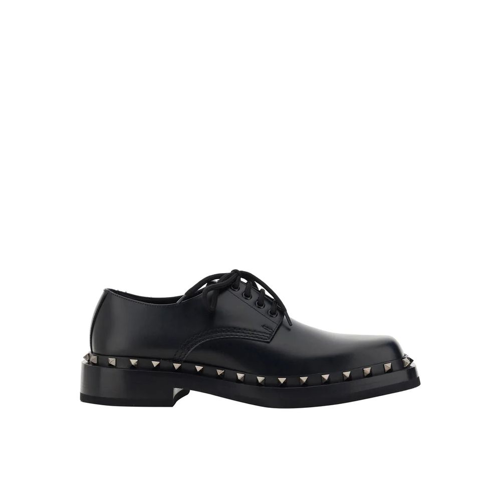 Valentino Garavani Studded Calfskin Oxford — Black