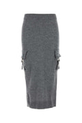 Blumarine Wool Pencil Skirt — Gray