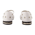 Toga Pulla Diamond-Studded Leather Ballerina — White
