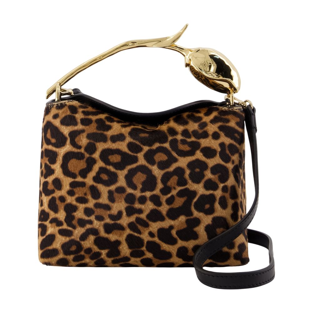 Erdem Leopard-Print Calfskin Shoulder Bag — Brown