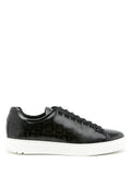 Ferragamo Gancini-Print Leather Sneaker — Black