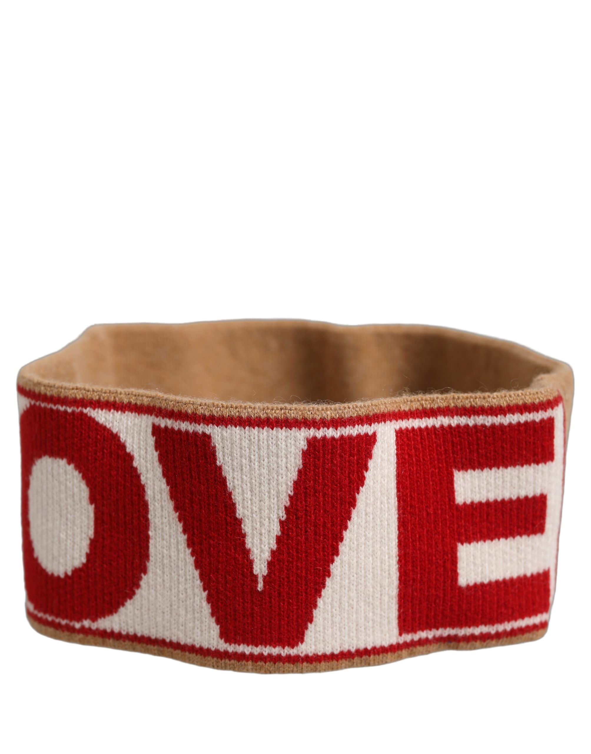 Dolce & Gabbana Cashmere-Knit Logo Headband — Beige
