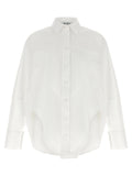 The Attico Geometric-Stitched Cotton Shirt — White