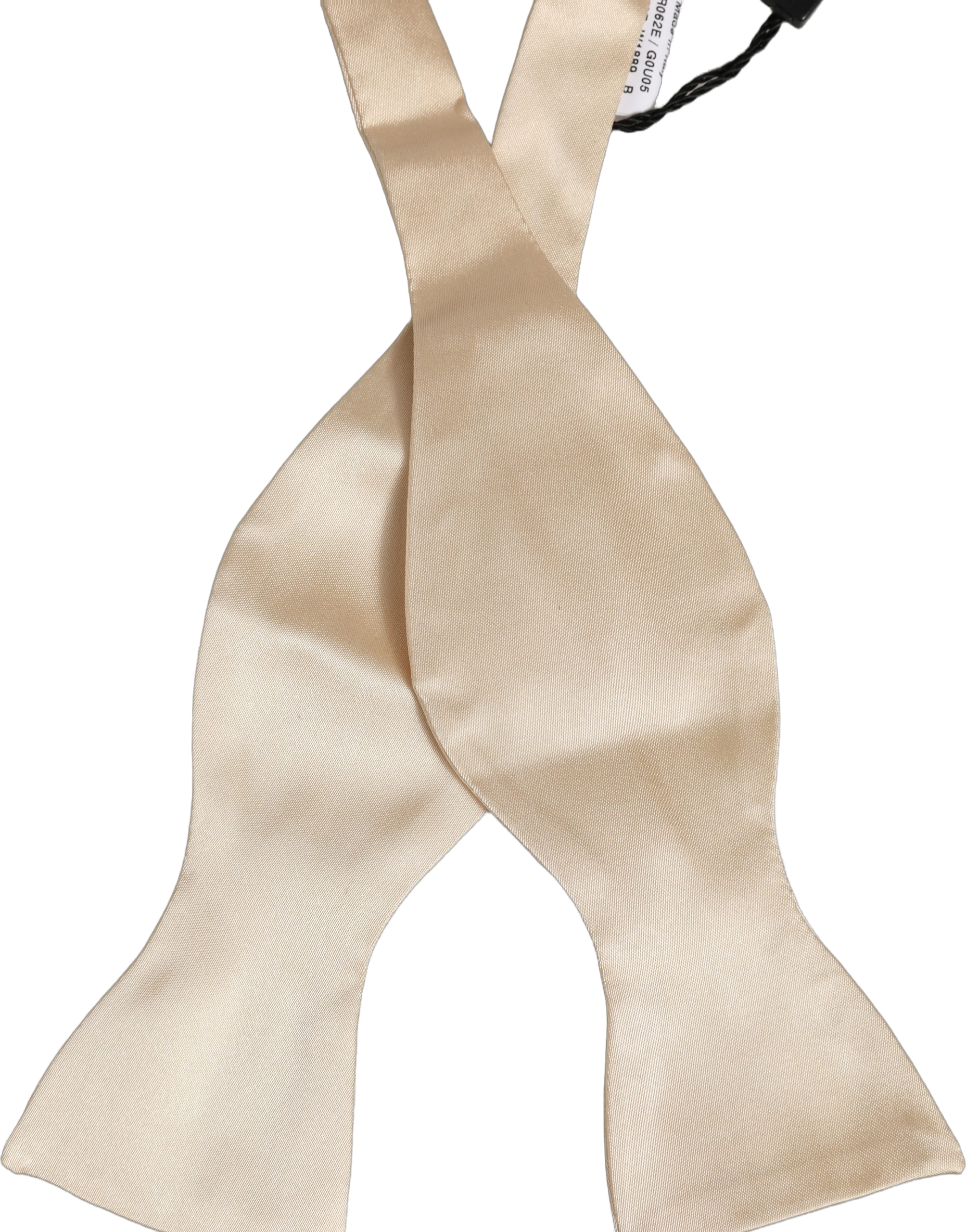 Dolce & Gabbana Silk Adjustable Bow Tie — Beige