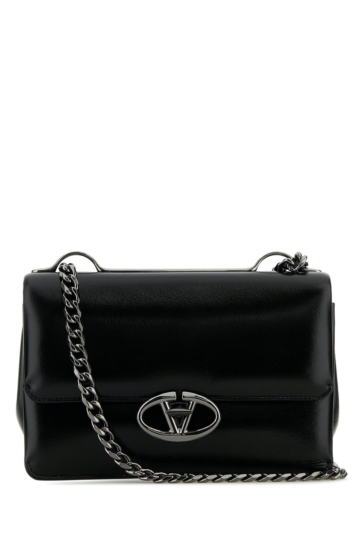 Valentino Garavani Chain-Strap Calfskin Shoulder Bag — Black